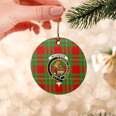 Clan MacGregor Modern Tartan Crest Round Ceramic Ornament LX69 MacGregor Modern Tartan Tartan Christmas