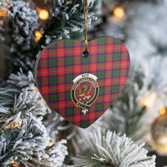 Clan Mow (Roxburgh) Tartan Crest Heart Ceramic Ornament EL60 Mow (Roxburgh) Tartan Tartan Christmas