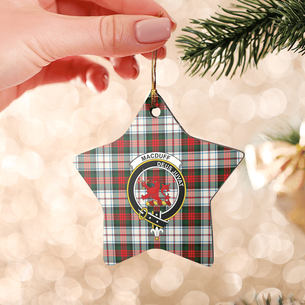 Clan MacDuff Dress Modern Tartan Crest Star Ceramic Ornament EY38 MacDuff Dress Modern Tartan Tartan Christmas