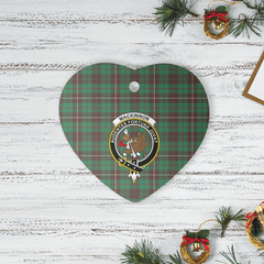Clan MacKinnon Hunting Ancient Tartan Crest Heart Ceramic Ornament GB22 MacKinnon Hunting Ancient Tartan Tartan Christmas