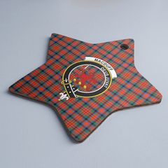 Clan MacDuff Ancient Tartan Crest Star Ceramic Ornament NJ53 MacDuff Ancient Tartan Tartan Christmas