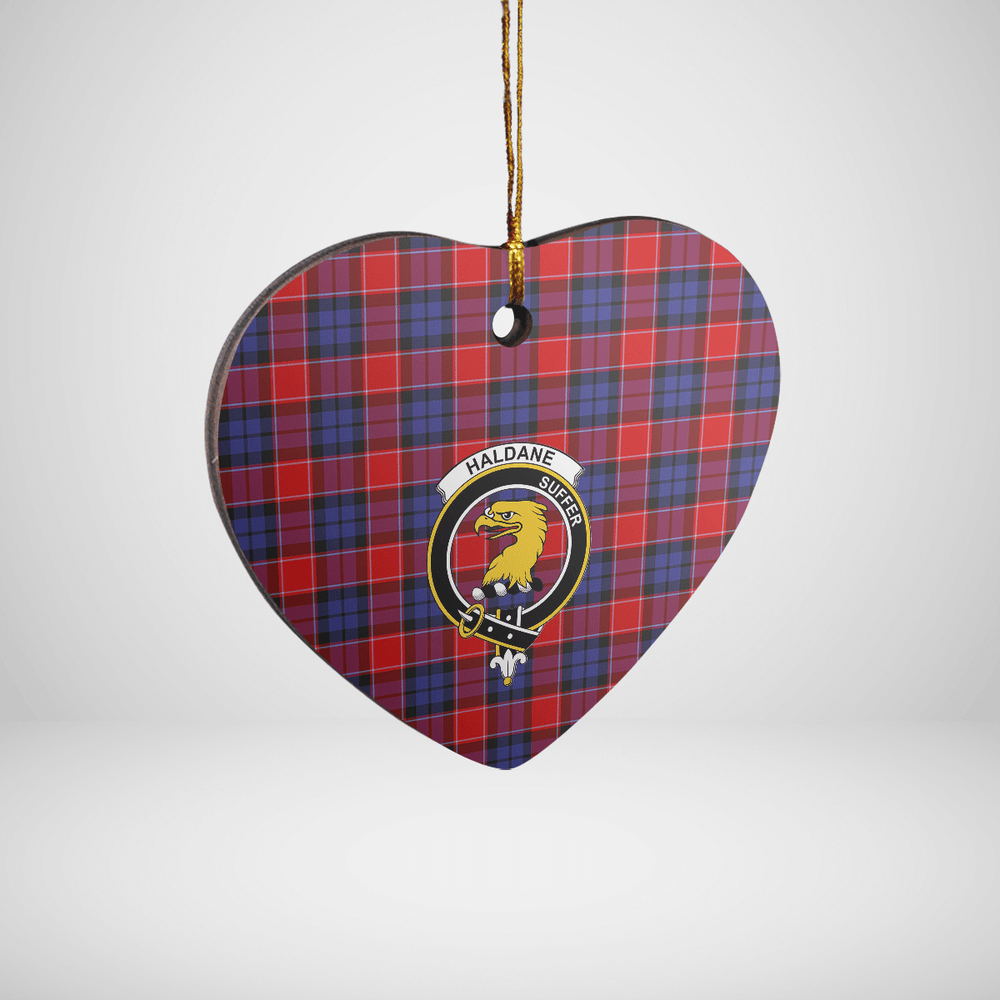 Clan Haldane 1 Tartan Crest Heart Ceramic Ornament OH67 Haldane 1 Tartan Tartan Christmas