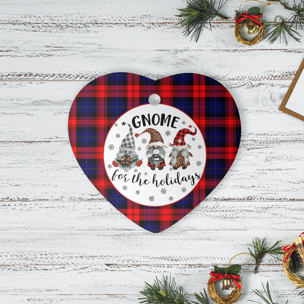 Clan MacLachlan Modern Tartan Tartan Crest Gnome Heart Ceramic Ornament JL63 MacLachlan Modern Tartan Tartan Christmas