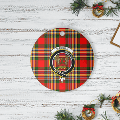 Clan MacGill Modern Tartan Crest Round Ceramic Ornament FA49 MacGill Modern Tartan Tartan Christmas