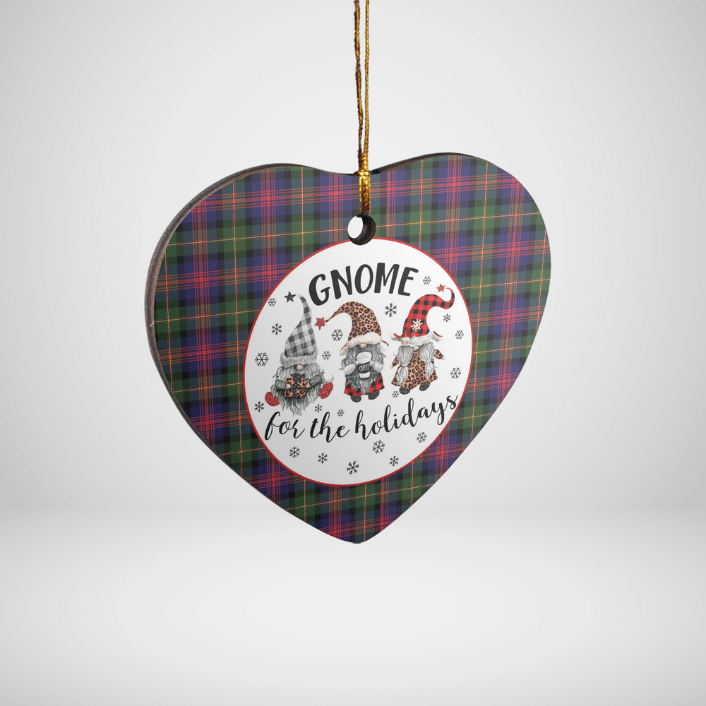 Clan MacLennan Tartan Tartan Crest Gnome Heart Ceramic Ornament OL63 MacLennan Tartan Tartan Christmas