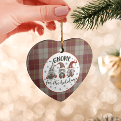 Clan Cunningham Burgundy Dancers Tartan Tartan Crest Gnome Heart Ceramic Ornament NO69 Cunningham Burgundy Dancers Tartan Tartan Christmas
