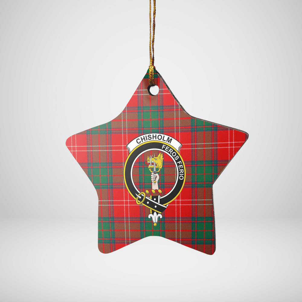 Clan Chisholm Modern Tartan Crest Star Ceramic Ornament FF59 Chisholm Modern Tartan Tartan Christmas