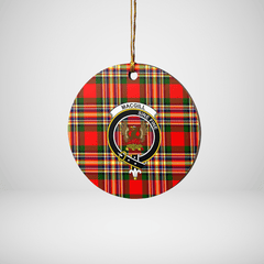 Clan MacGill Modern Tartan Crest Round Ceramic Ornament FA49 MacGill Modern Tartan Tartan Christmas