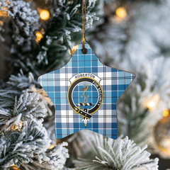 Clan Roberton Tartan Crest Star Ceramic Ornament NZ60 Roberton Tartan Tartan Christmas