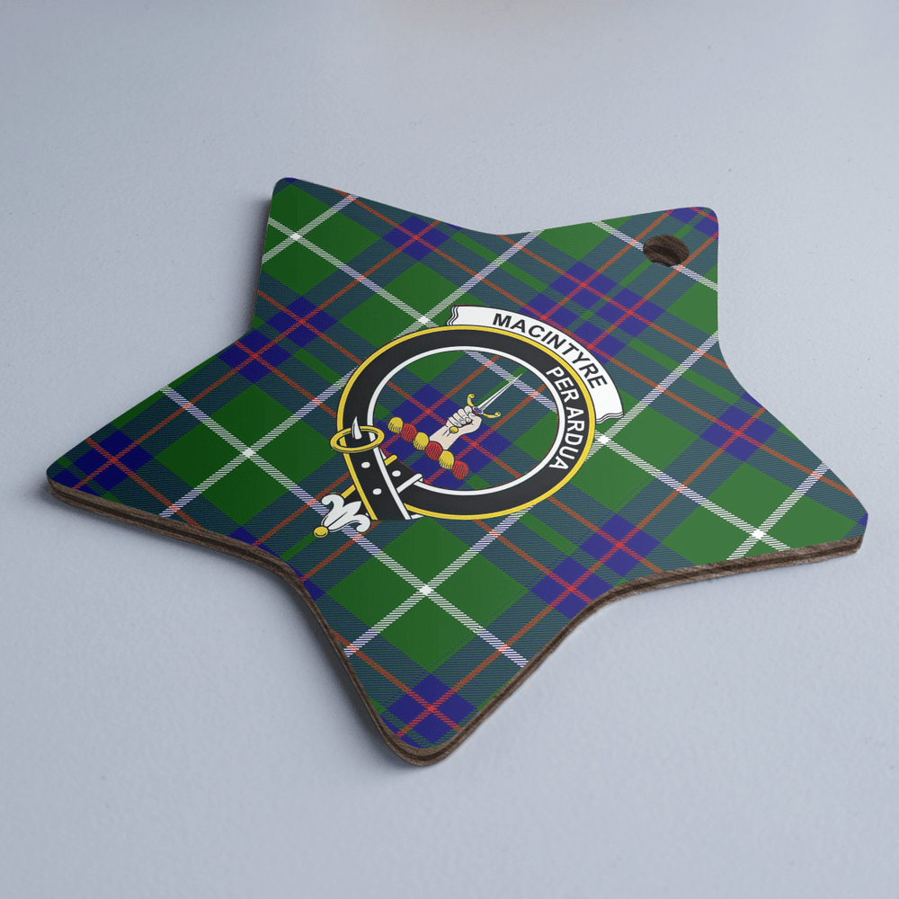 Clan MacIntyre Hunting Modern Tartan Crest Star Ceramic Ornament ME33 MacIntyre Hunting Modern Tartan Tartan Christmas