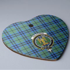 Clan Falconer Tartan Crest Heart Ceramic Ornament UK27 Falconer Tartan Tartan Christmas