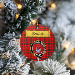 Clan MacColl Modern Tartan Crest Round Ceramic Ornament LH35 MacColl Modern Tartan Tartan Christmas