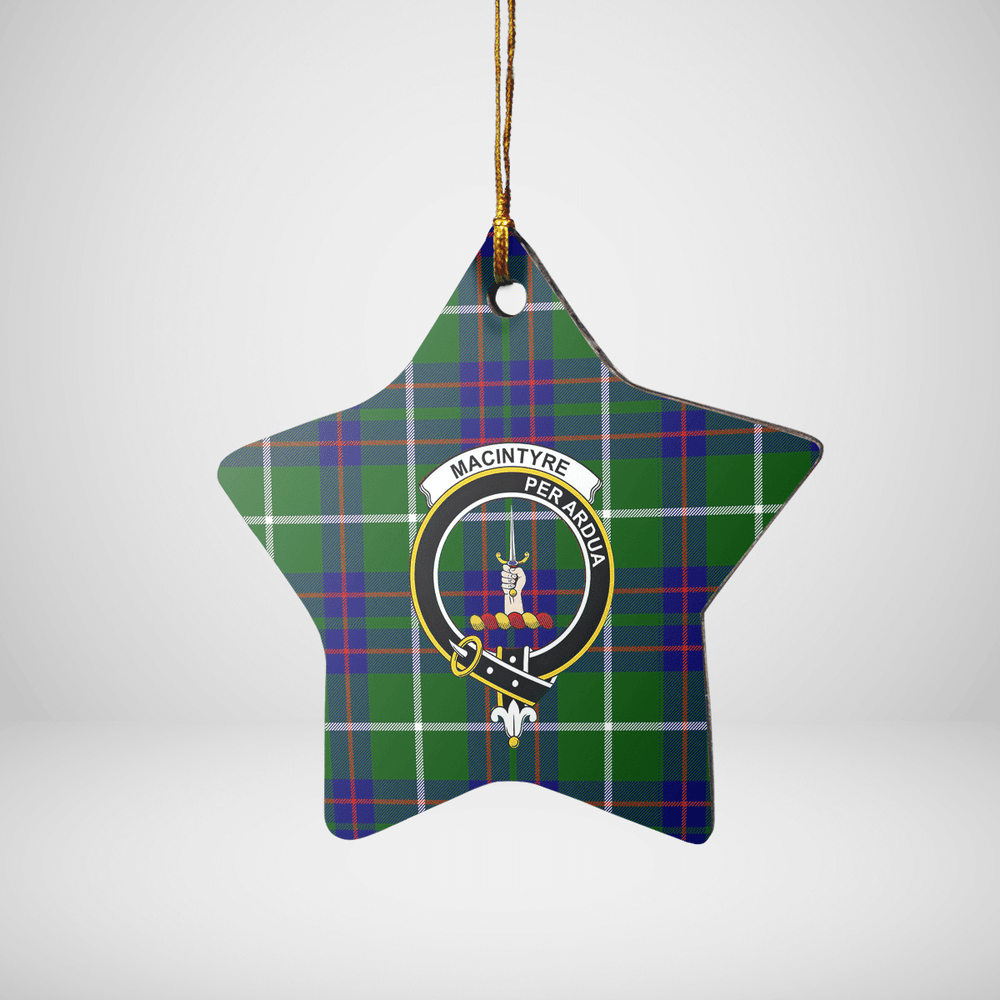 Clan MacIntyre Hunting Modern Tartan Crest Star Ceramic Ornament ME33 MacIntyre Hunting Modern Tartan Tartan Christmas