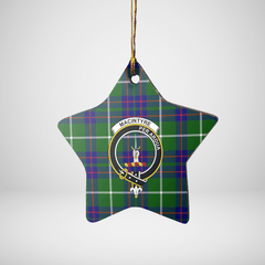 Clan MacIntyre Hunting Modern Tartan Crest Star Ceramic Ornament ME33 MacIntyre Hunting Modern Tartan Tartan Christmas