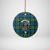 Clan Colquhoun Ancient Tartan Crest Round Ceramic Ornament QD89 Colquhoun Ancient Tartan Tartan Christmas