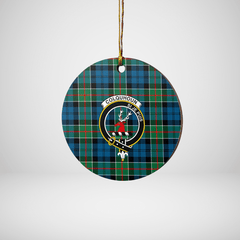 Clan Colquhoun Ancient Tartan Crest Round Ceramic Ornament QD89 Colquhoun Ancient Tartan Tartan Christmas