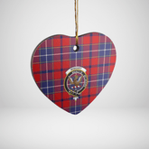 Clan Wishart Dress Tartan Crest Heart Ceramic Ornament IP64 Wishart Dress Tartan Tartan Christmas