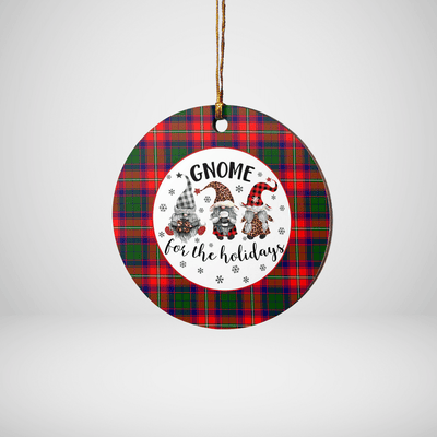 Clan Wauchope Tartan Tartan Crest Gnome Round Ceramic Ornament