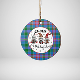Clan Ralston Tartan Tartan Crest Gnome Round Ceramic Ornament VV82 Ralston Tartan Tartan Christmas