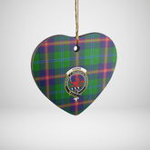 Clan Young Modern Tartan Crest Heart Ceramic Ornament CE70 Young Modern Tartan Tartan Christmas
