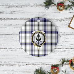 Clan Hannay Tartan Crest Round Ceramic Ornament YW87 Hannay Tartan Tartan Christmas