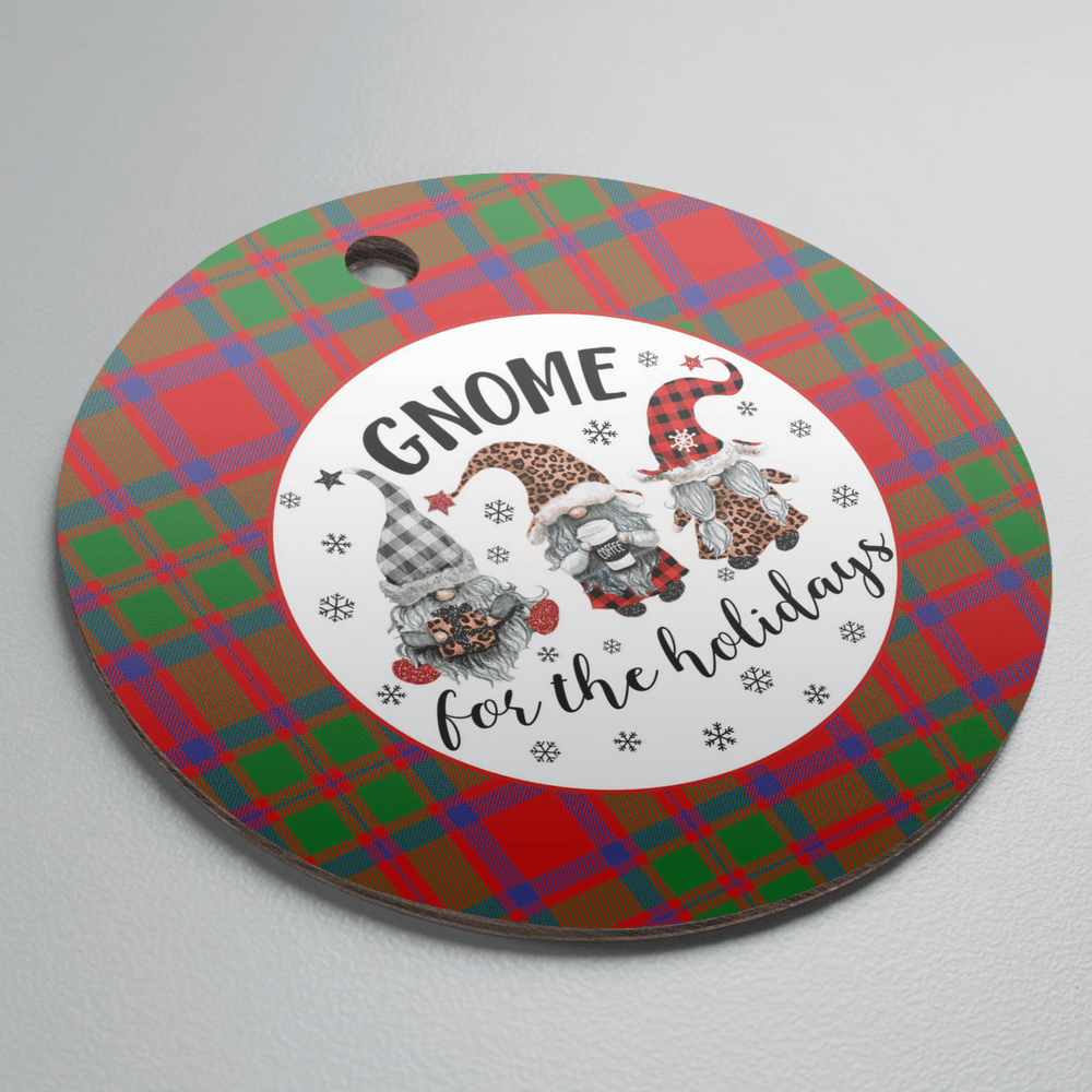Clan MacKintosh Modern Tartan Tartan Crest Gnome Round Ceramic Ornament KV42 MacKintosh Modern Tartan Tartan Christmas