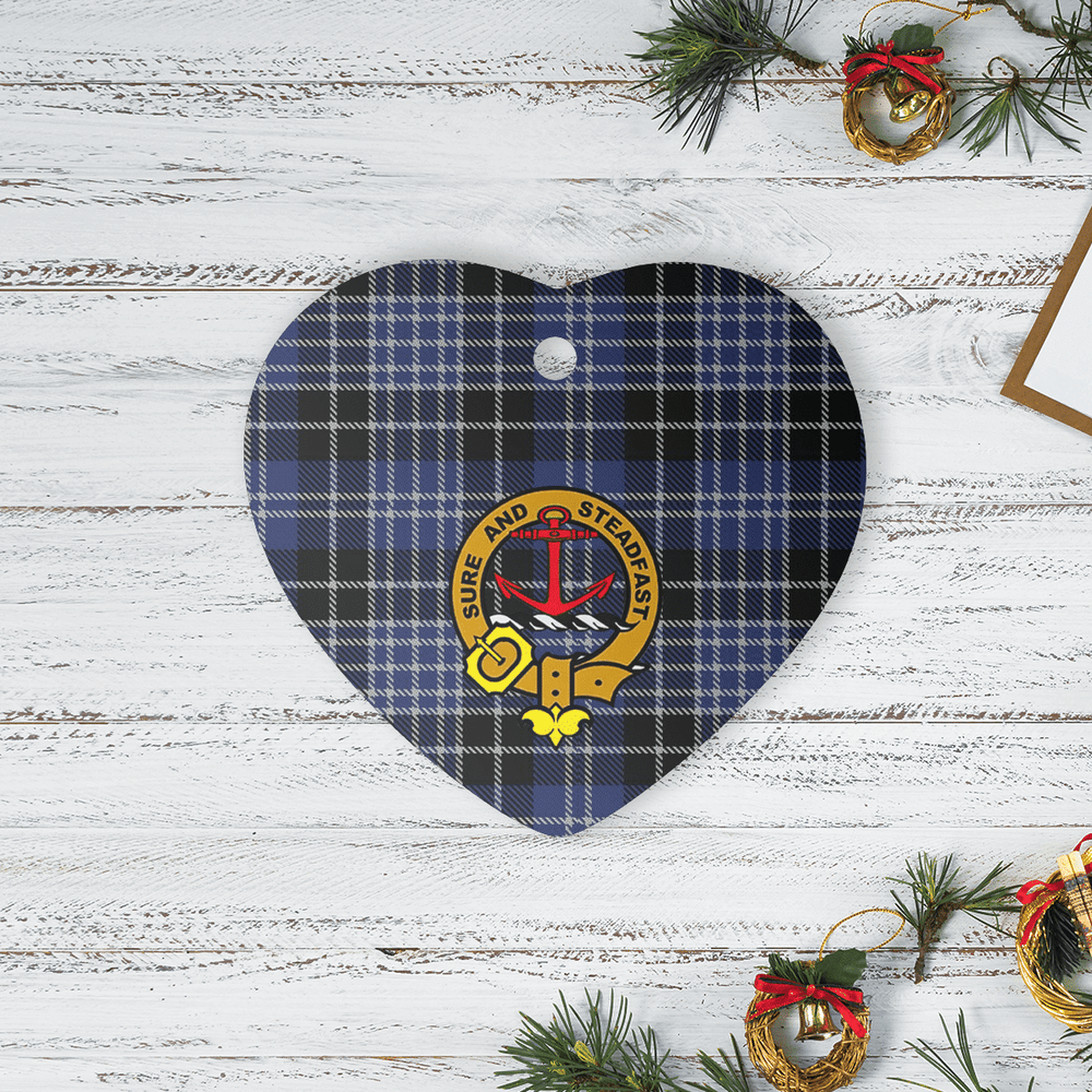 Clan Clark 1Tartan Crest Heart Ceramic Ornament XT86 Clark 1Tartan Tartan Christmas