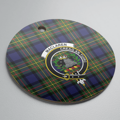 Clan MacLaren Modern Tartan Crest Round Ceramic Ornament IT22 MacLaren Modern Tartan Tartan Christmas