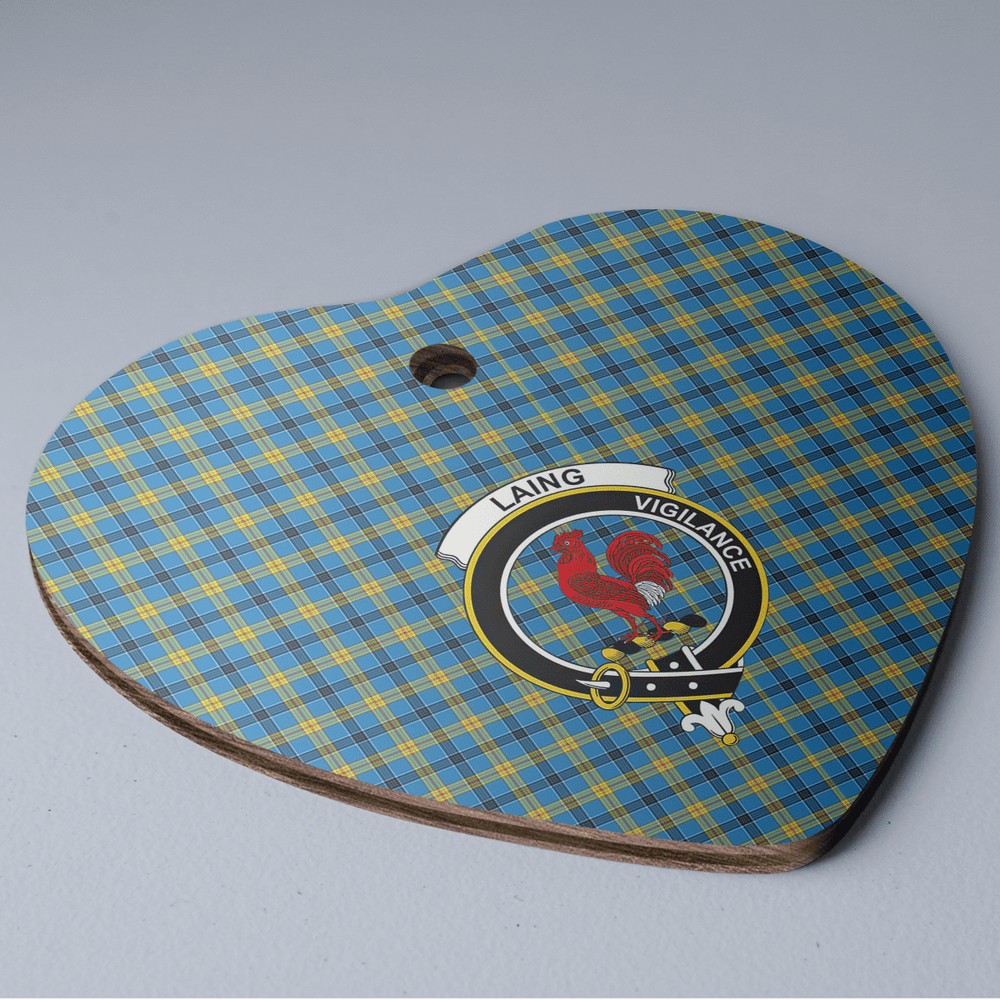 Clan Laing Tartan Crest Heart Ceramic Ornament VV30 Laing Tartan Tartan Christmas