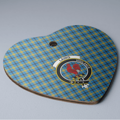 Clan Laing Tartan Crest Heart Ceramic Ornament VV30 Laing Tartan Tartan Christmas