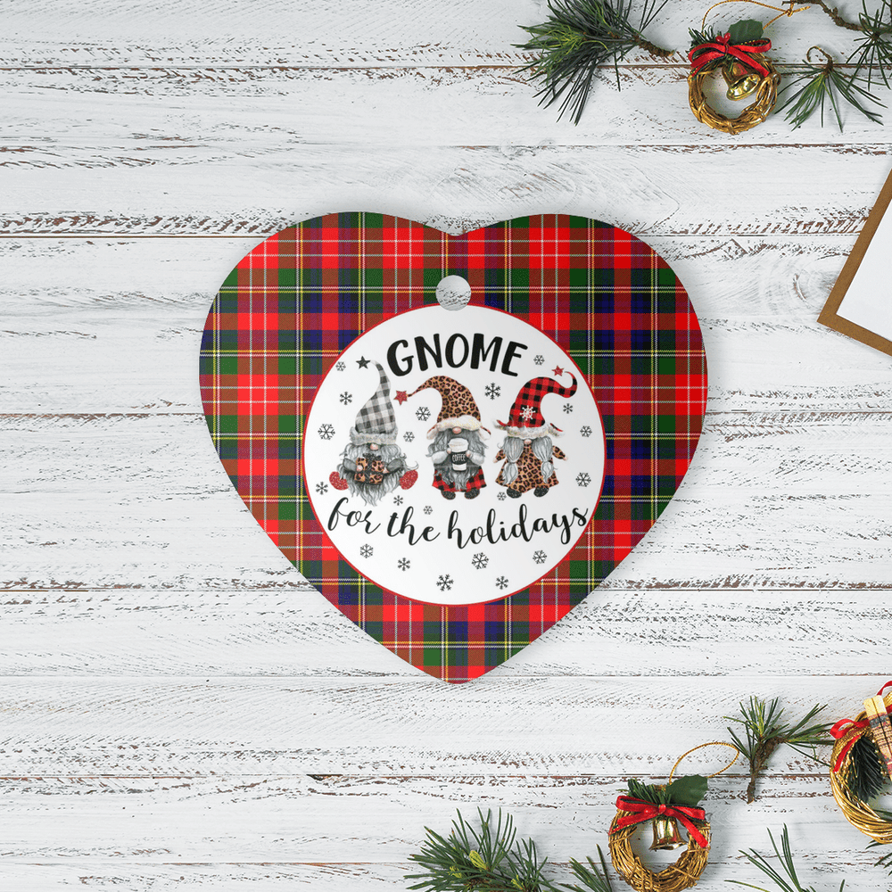 Clan Christie Tartan Tartan Crest Gnome Heart Ceramic Ornament ES45 Christie Tartan Tartan Christmas