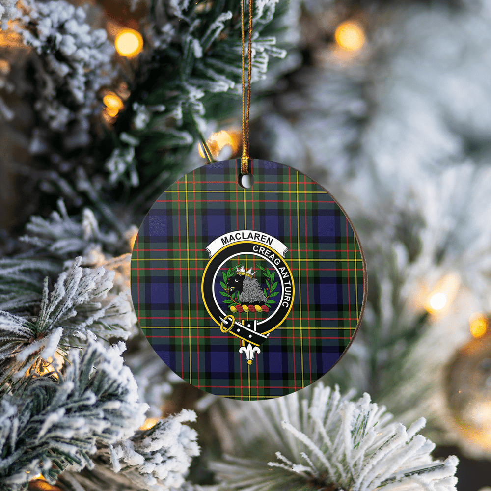 Clan MacLaren Modern Tartan Crest Round Ceramic Ornament IT22 MacLaren Modern Tartan Tartan Christmas