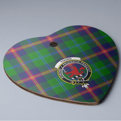 Clan Young Modern Tartan Crest Heart Ceramic Ornament CE70 Young Modern Tartan Tartan Christmas