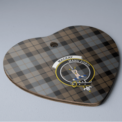 Clan MacKay Weathered Tartan Crest Heart Ceramic Ornament HX23 MacKay Weathered Tartan Tartan Christmas