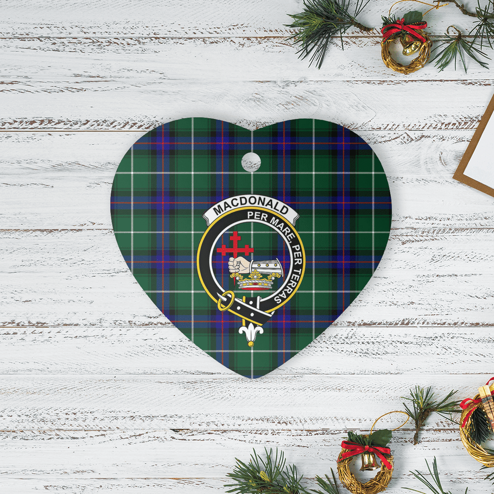 Clan MacDonald of the Isles Hunting Modern Tartan Crest Heart Ceramic Ornament MR60 MacDonald of the Isles Hunting Modern Tartan Tartan Christmas