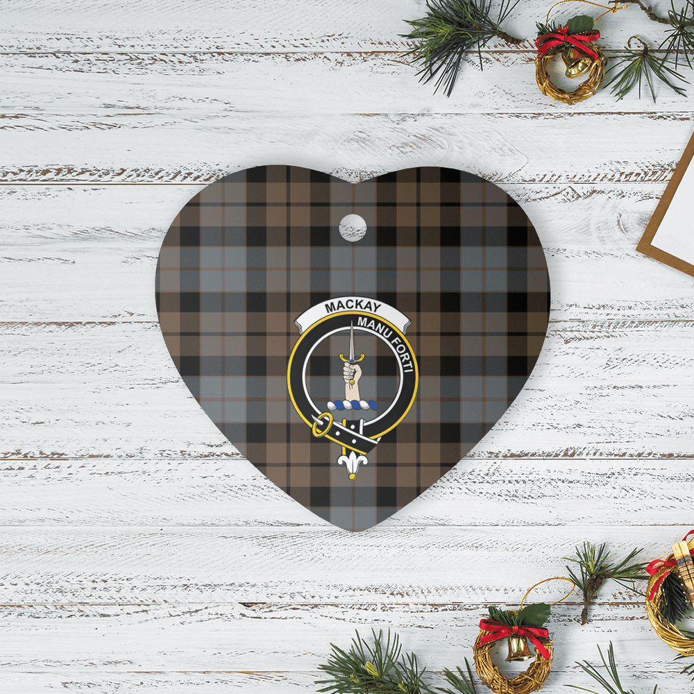 Clan MacKay Weathered Tartan Crest Heart Ceramic Ornament HX23 MacKay Weathered Tartan Tartan Christmas