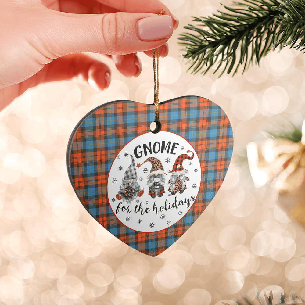 Clan MacLachlan Ancient Tartan Tartan Crest Gnome Heart Ceramic Ornament TQ92 MacLachlan Ancient Tartan Tartan Christmas