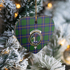 Clan Carmichael Modern Tartan Crest Heart Ceramic Ornament DQ62 Carmichael Modern Tartan Tartan Christmas