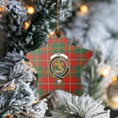 Clan Hay Ancient Tartan Crest Star Ceramic Ornament ET72 Hay Ancient Tartan Tartan Christmas
