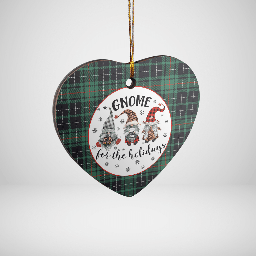 Clan MacAulay Hunting Ancient Tartan Tartan Crest Gnome Heart Ceramic Ornament XJ19 MacAulay Hunting Ancient Tartan Tartan Christmas