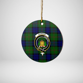 Clan Dundas Modern Tartan Crest Round Ceramic Ornament OE39 Dundas Modern Tartan Tartan Christmas