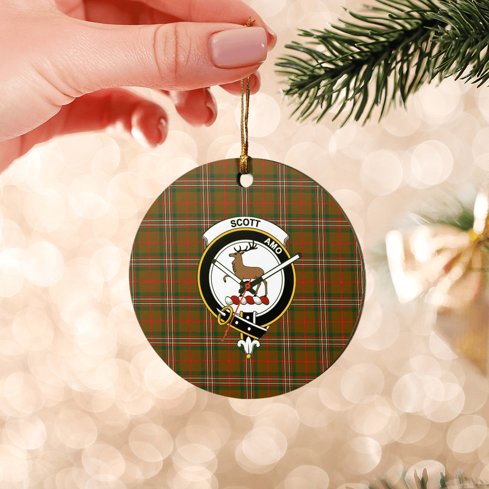 Clan Scott Brown Modern Tartan Crest Round Ceramic Ornament ML50 Scott Brown Modern Tartan Tartan Christmas