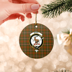 Clan Scott Brown Modern Tartan Crest Round Ceramic Ornament ML50 Scott Brown Modern Tartan Tartan Christmas