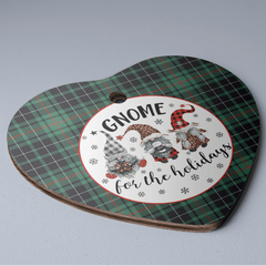 Clan MacAulay Hunting Ancient Tartan Tartan Crest Gnome Heart Ceramic Ornament XJ19 MacAulay Hunting Ancient Tartan Tartan Christmas
