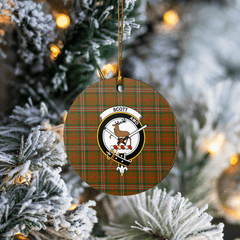 Clan Scott Brown Modern Tartan Crest Round Ceramic Ornament ML50 Scott Brown Modern Tartan Tartan Christmas