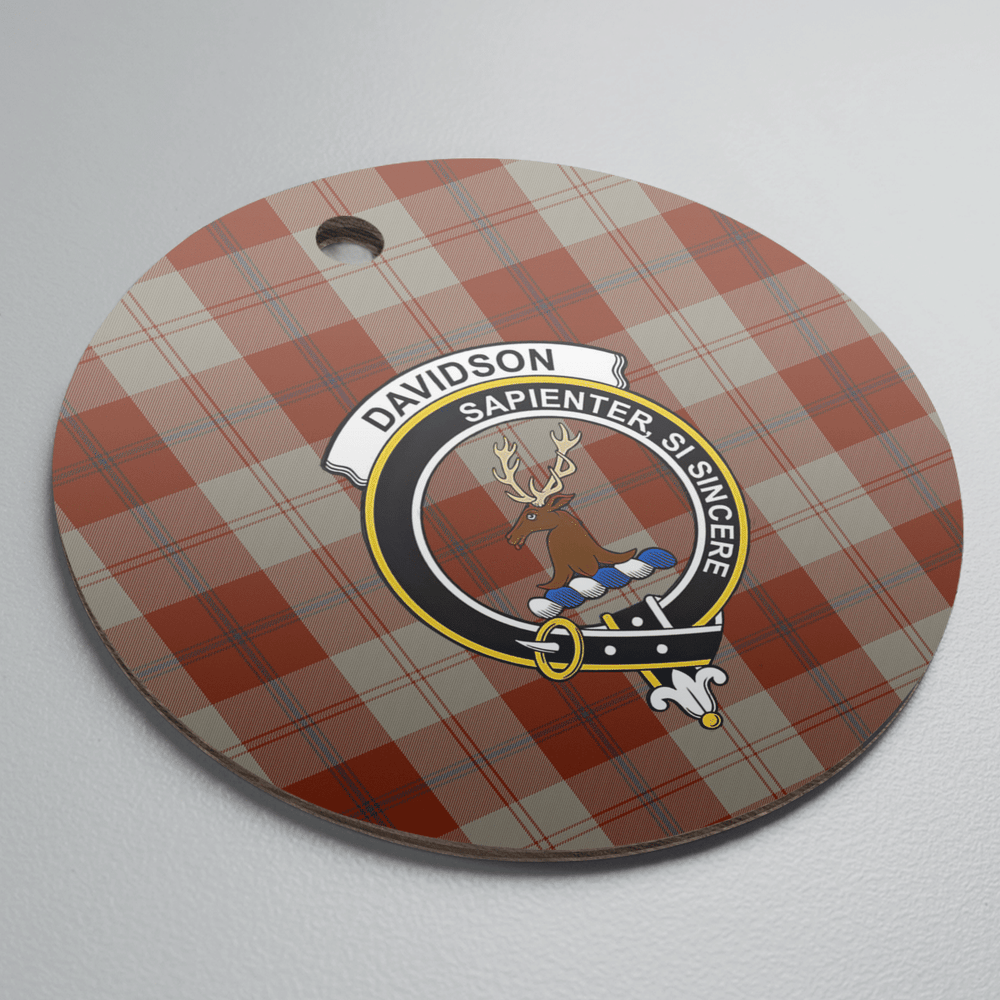 Clan Davidson Dress Dancers Tartan Crest Round Ceramic Ornament KN96 Davidson Dress Dancers Tartan Tartan Christmas