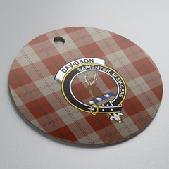 Clan Davidson Dress Dancers Tartan Crest Round Ceramic Ornament KN96 Davidson Dress Dancers Tartan Tartan Christmas