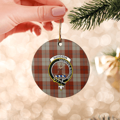 Clan Davidson Dress Dancers Tartan Crest Round Ceramic Ornament KN96 Davidson Dress Dancers Tartan Tartan Christmas
