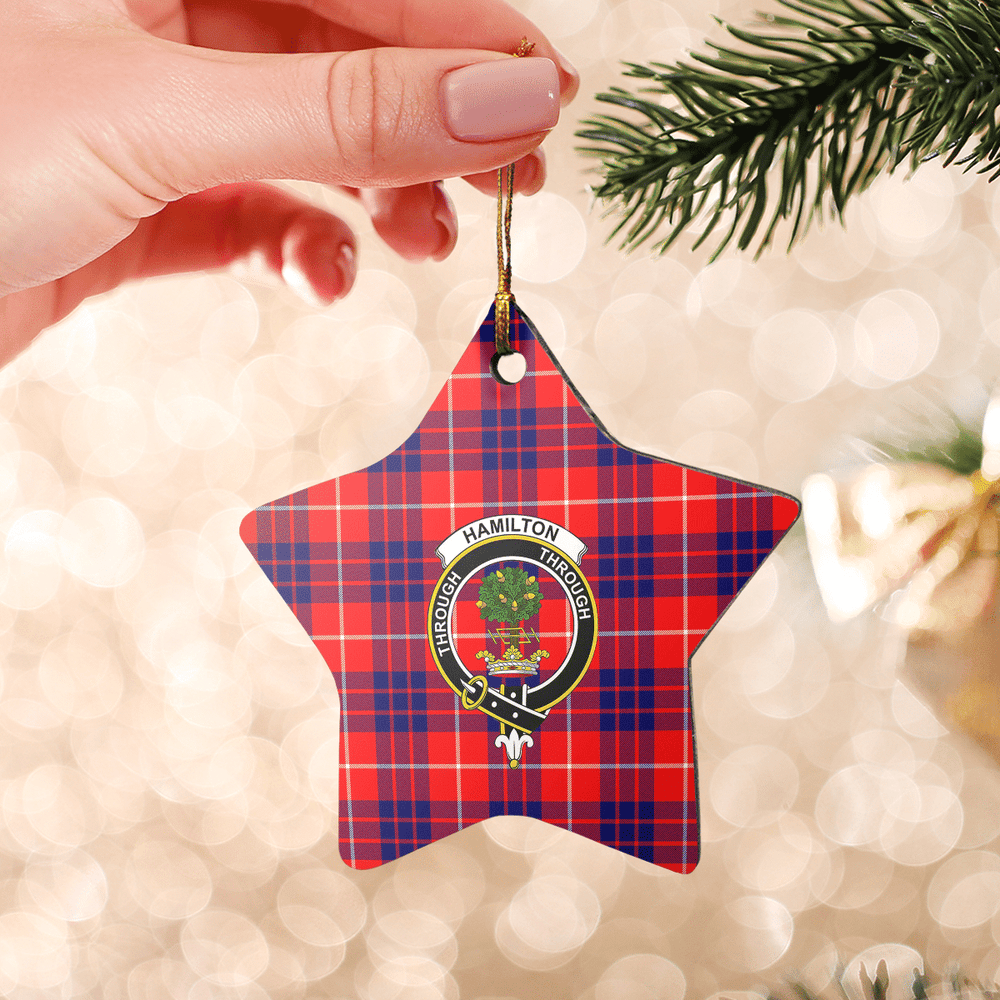 Clan Hamilton Modern Tartan Crest Star Ceramic Ornament CV89 Hamilton Modern Tartan Tartan Christmas