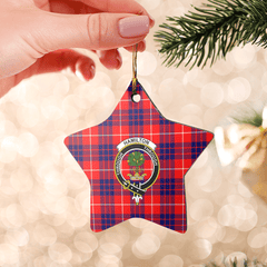 Clan Hamilton Modern Tartan Crest Star Ceramic Ornament CV89 Hamilton Modern Tartan Tartan Christmas